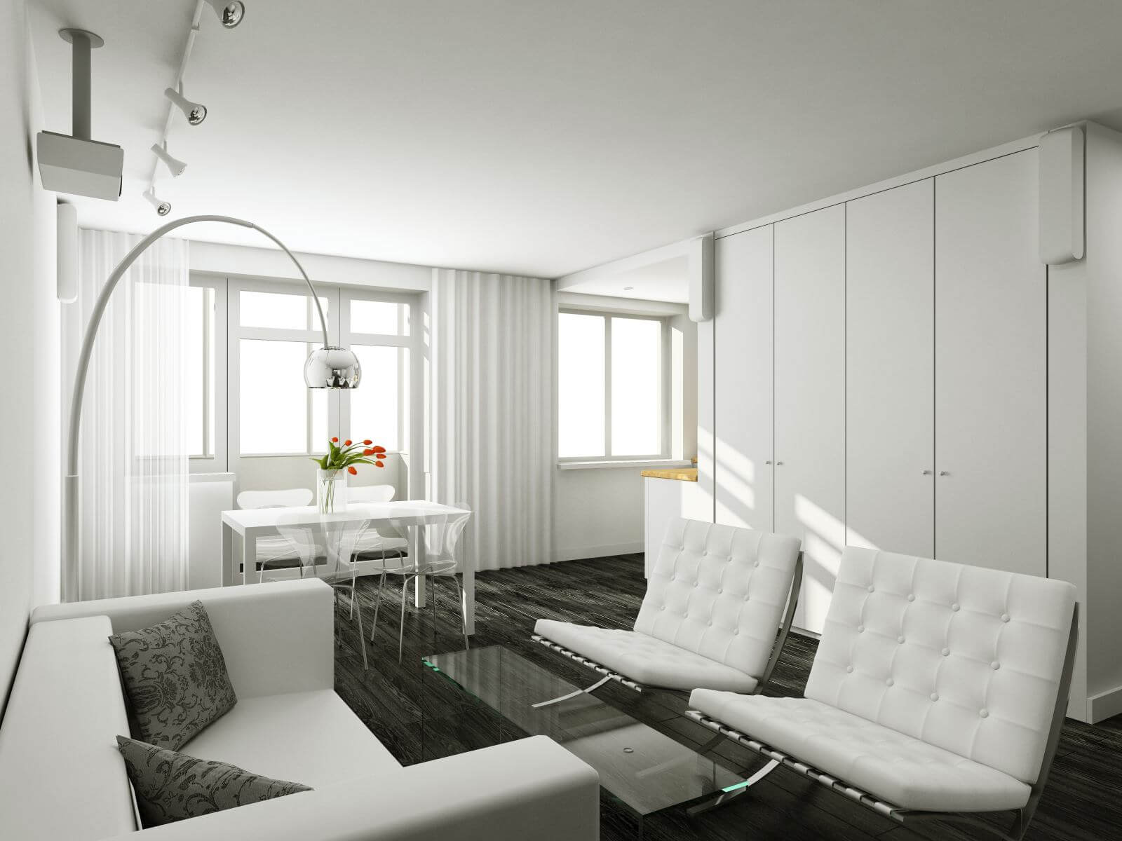 Interioir of modern living-room. 3d render