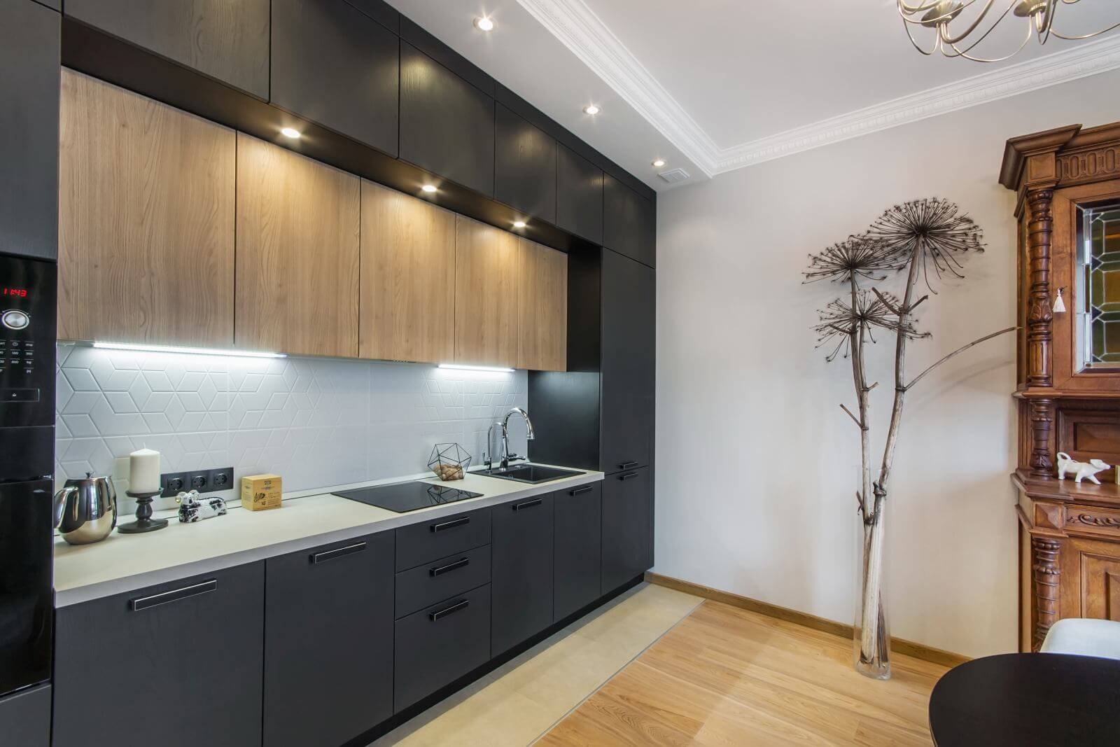 Stylish kitchen interior with nice modern  furniture